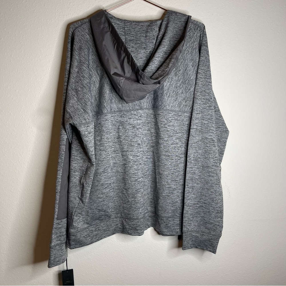 Marc Anthony Slim Fit Knit Lightweight Hooded Zipper Jacket Gray Black Zippered - Picture 6 of 13